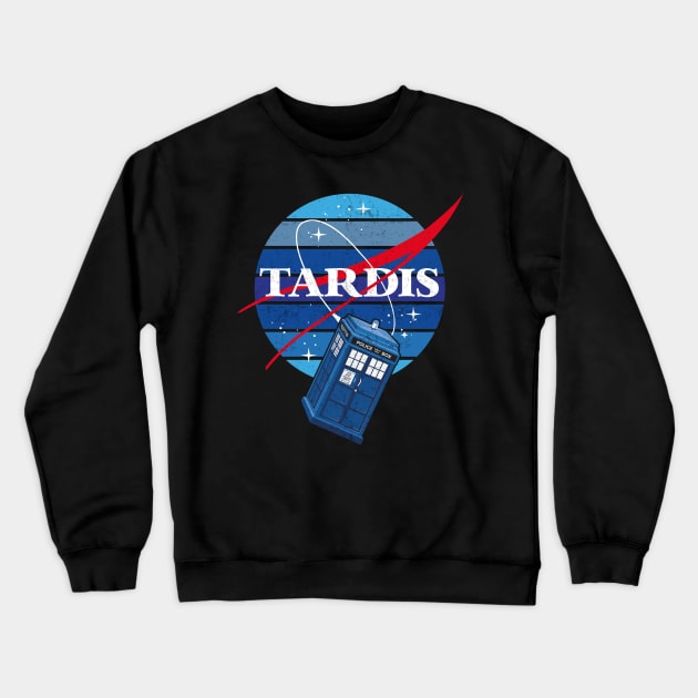 Nasa Tardis parody Space Crewneck Sweatshirt by TEEWEB